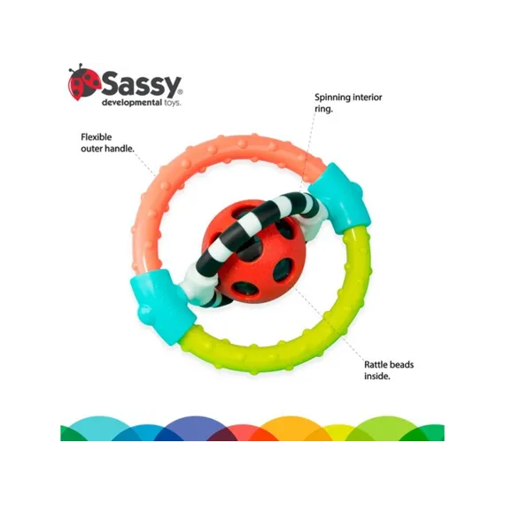 Sassy Spin & Chew Flexible Bijtring en Rammelaar