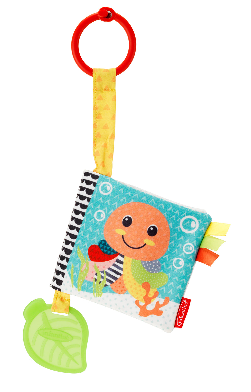 Infantino - Link & Squeak Animal Crinkle Book - Aqua