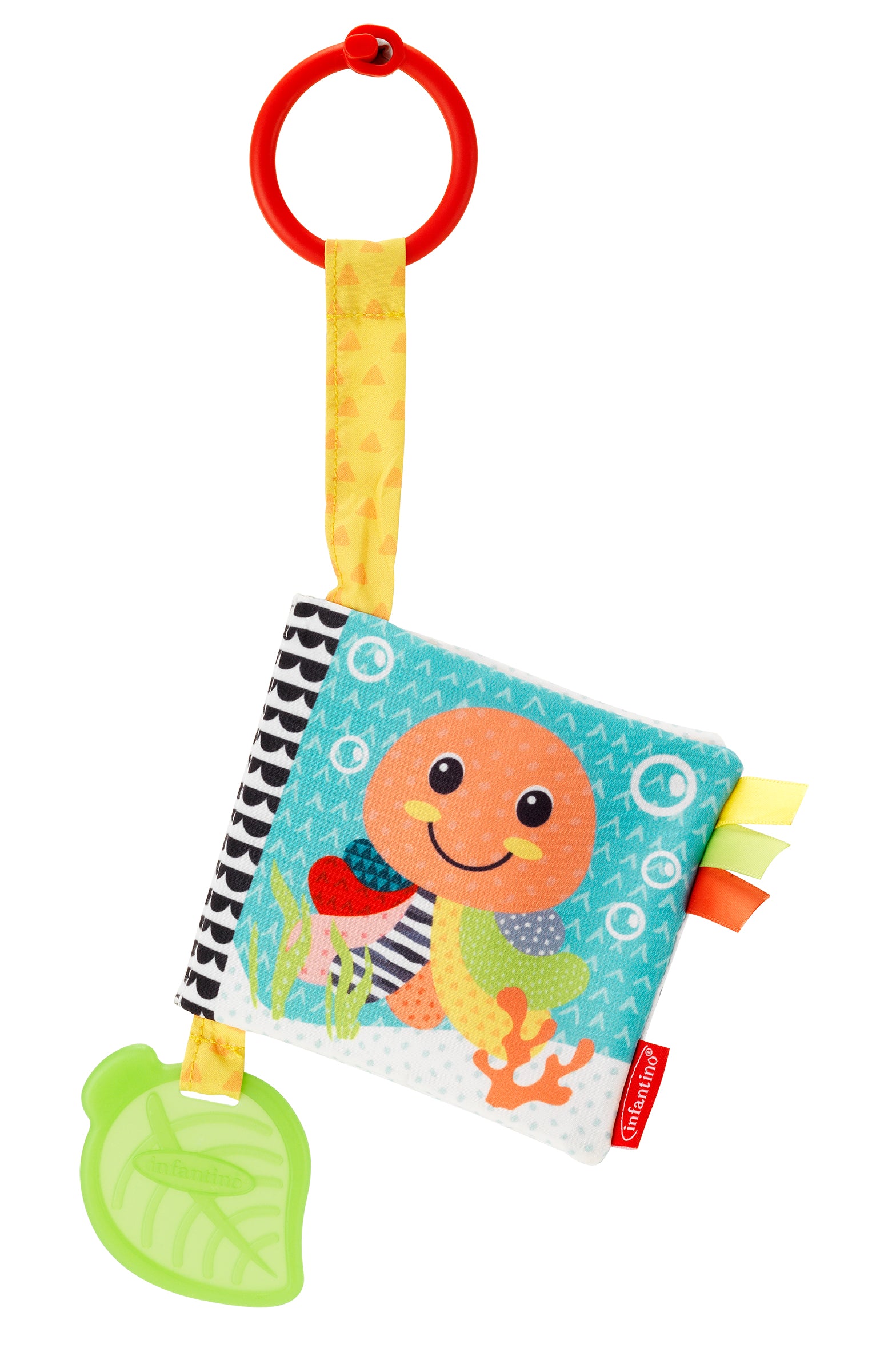 Infantino - Link & Squeak Animal Crinkle Book - Aqua