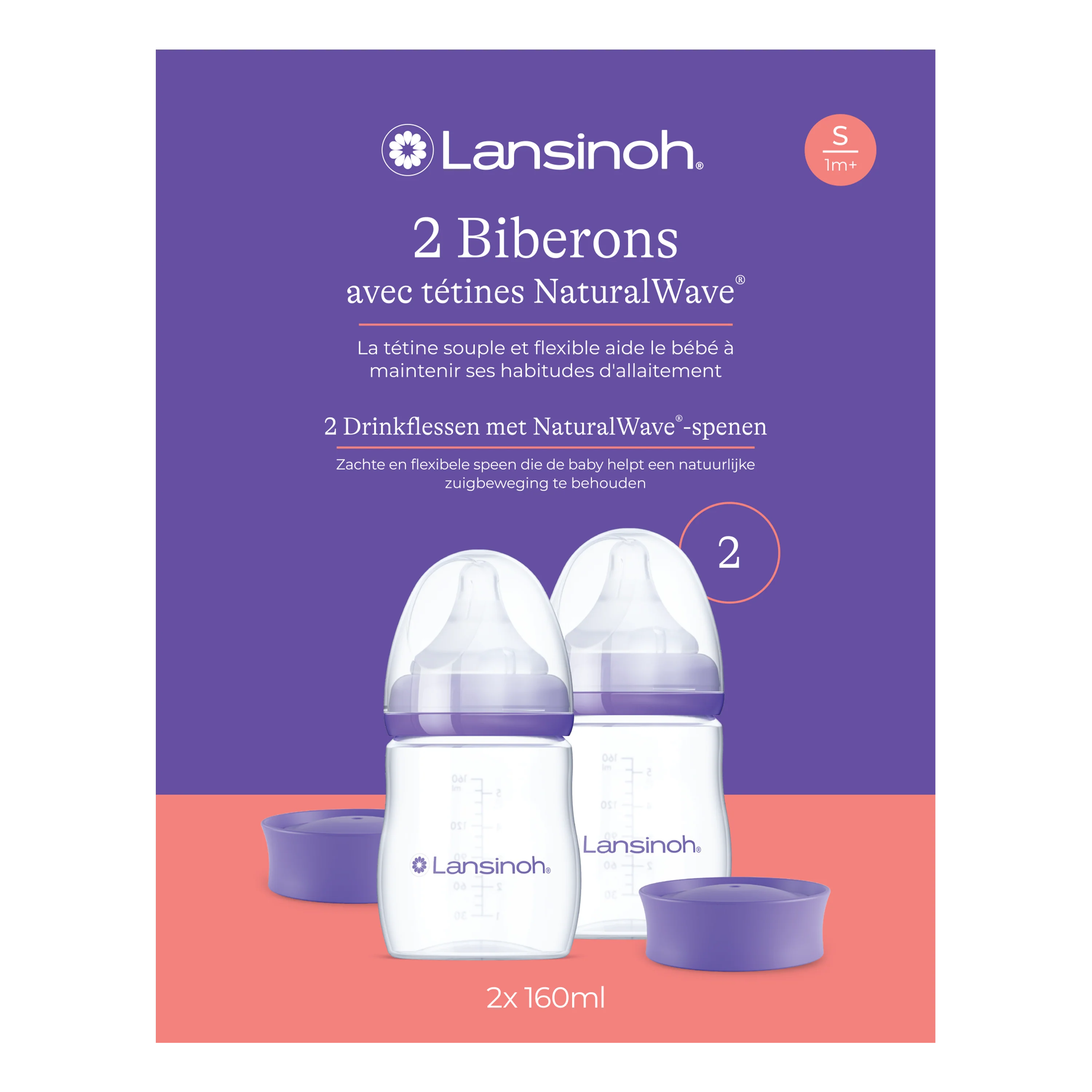 Lansinoh - 2 Drinkflessen & NaturalWave® spenen 160ml