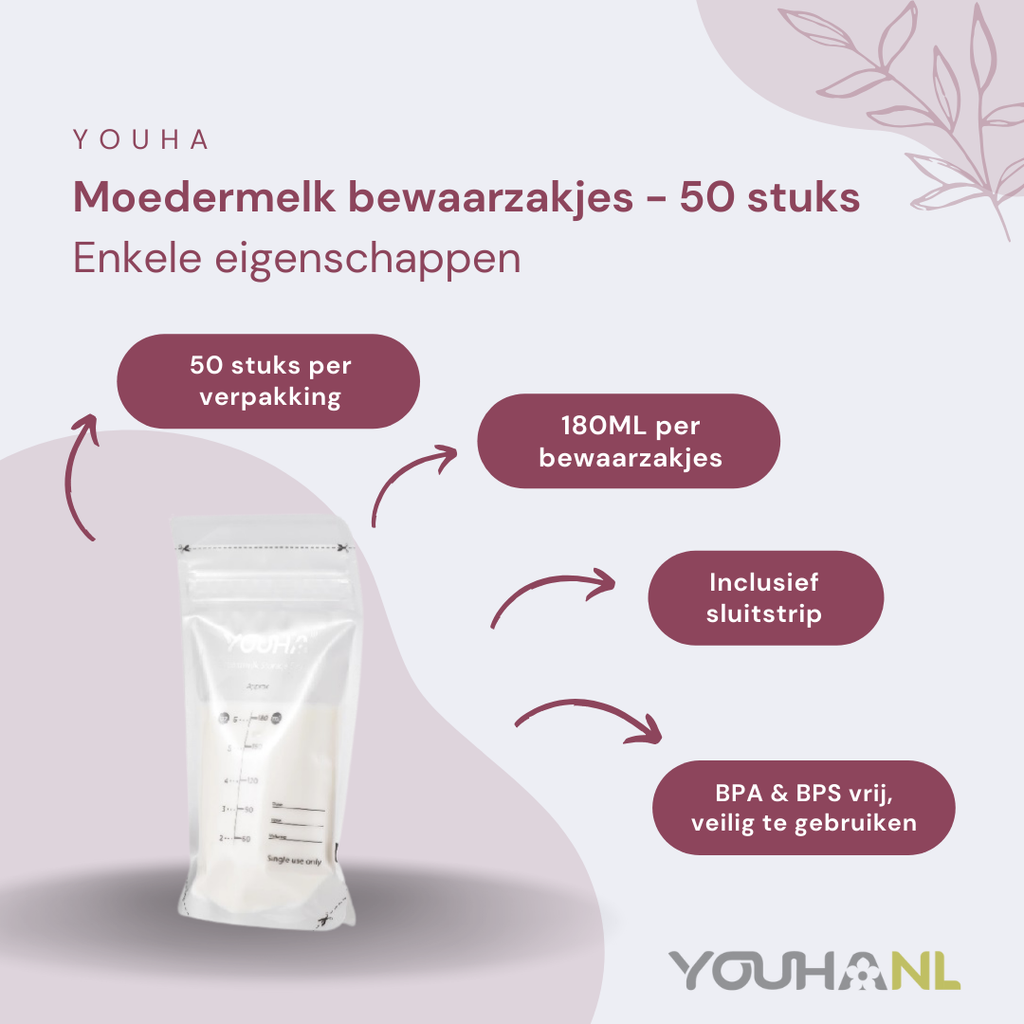 Youha bewaarzakjes moedermelk