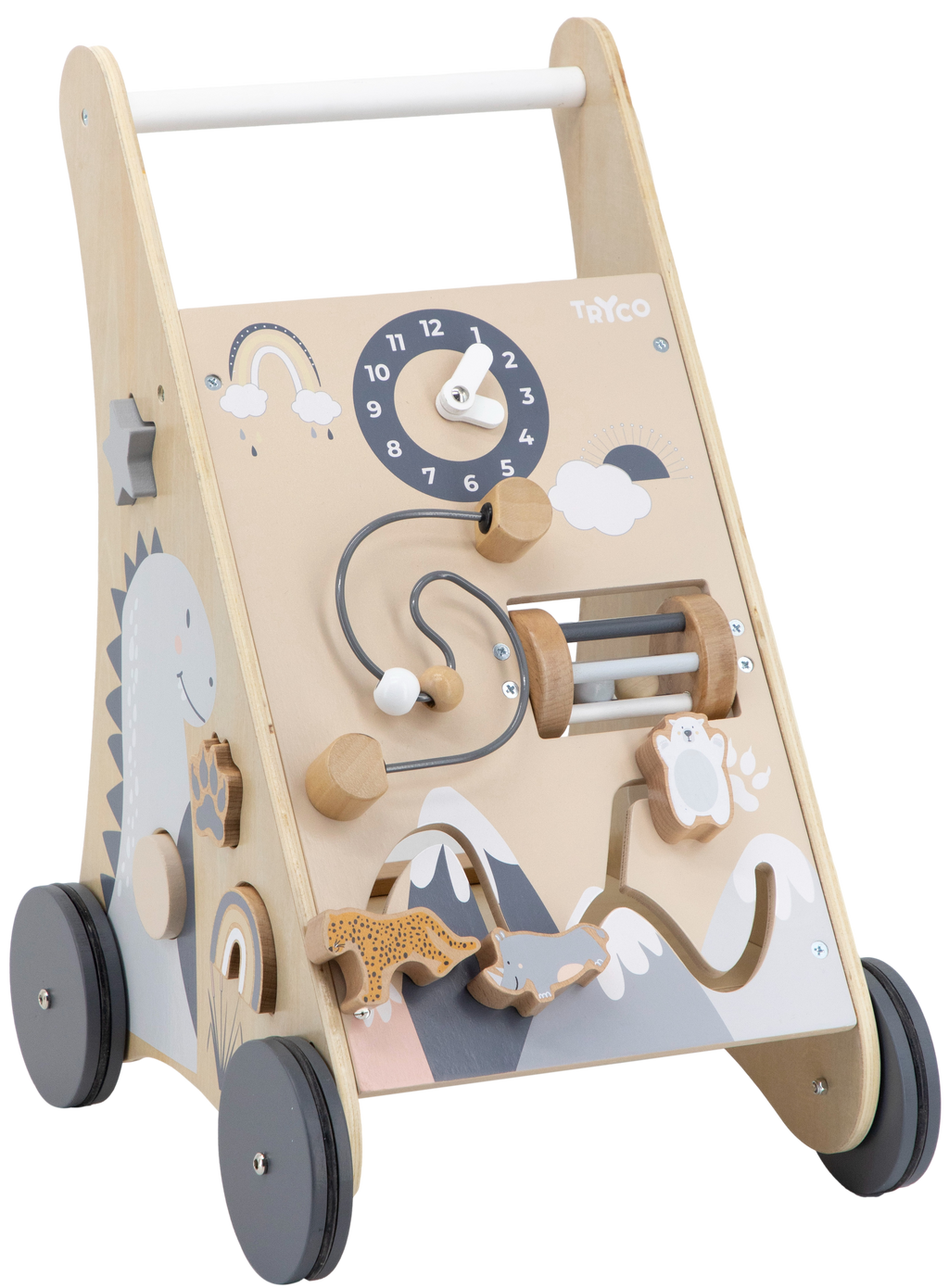 Tryco - Houten activiteiten Loopwagen met blokken