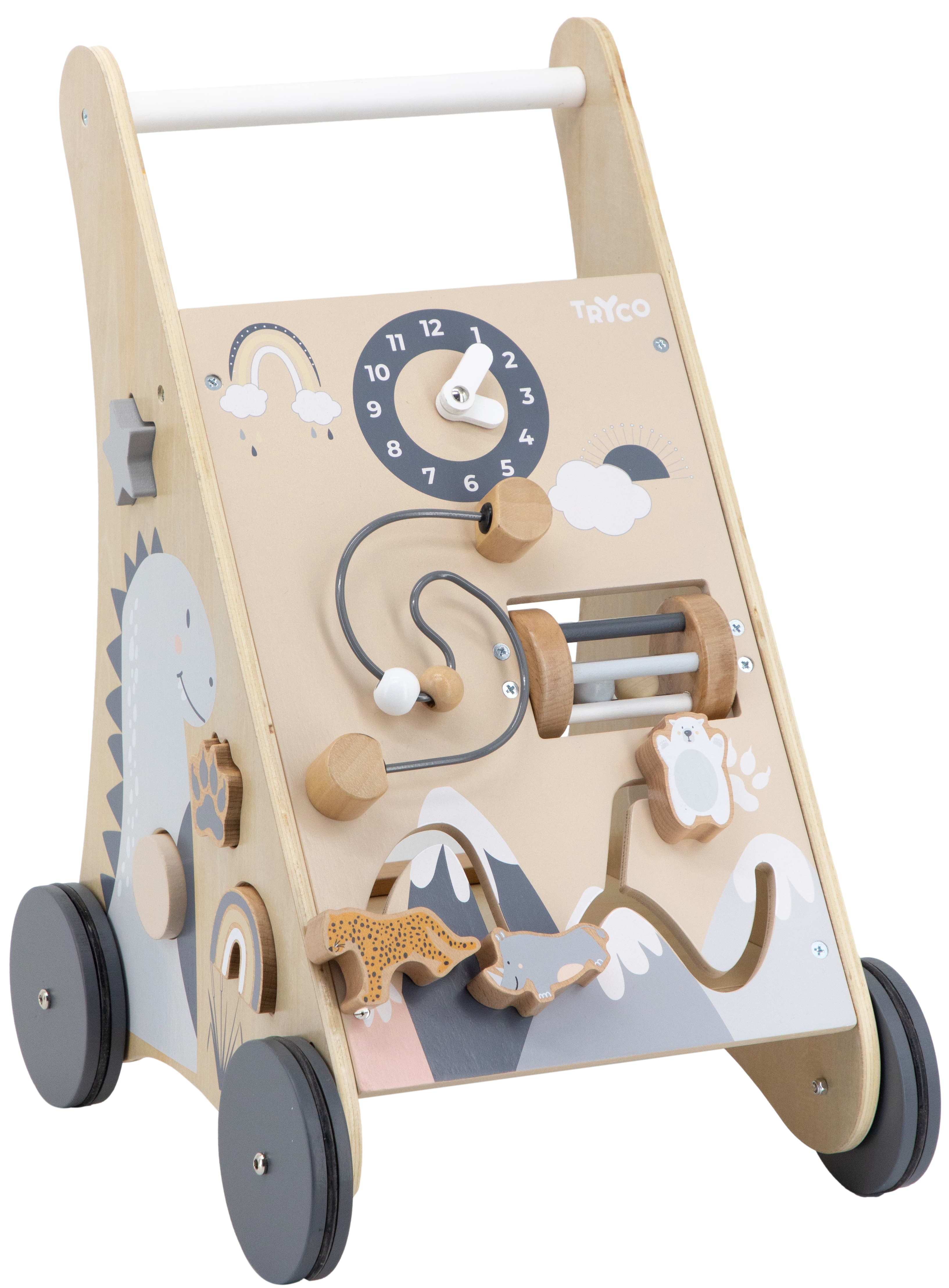 Tryco - Houten activiteiten Loopwagen met blokken